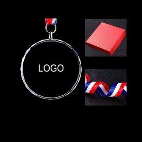 Crystal Medal With Ribbon