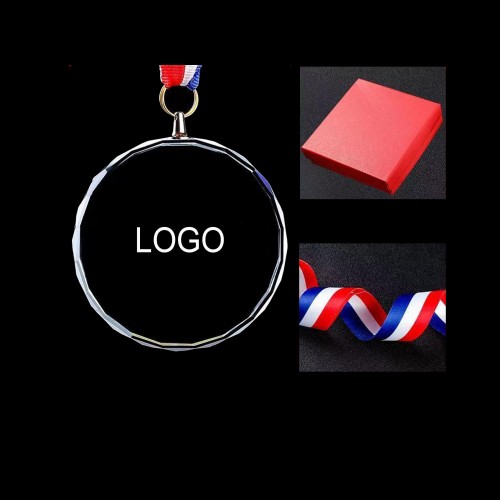 Crystal Medal With Ribbon