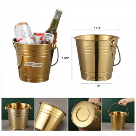Stainless Steel Beer Ice Bucket with Handle