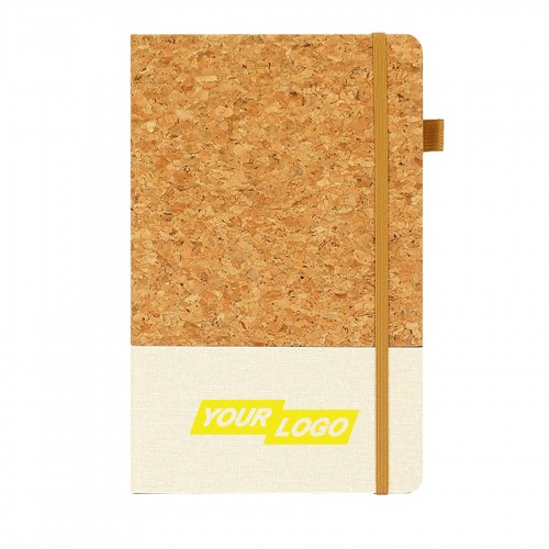 Cork Style PU Patchwork Elastic Notebook Cork Style PU Patchwork Elastic Notebook