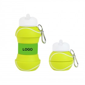 18oz Silicone Collapsible Tennis Ball Water Bottle