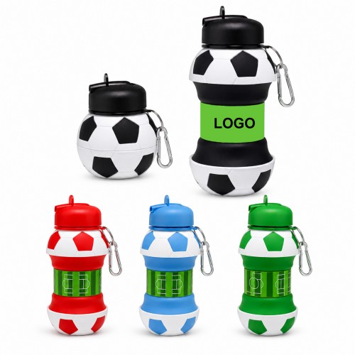 18oz Silicone Collapsible Soccer Ball Water Bottle 18oz Silicone Collapsible Soccer Ball Water Bottle