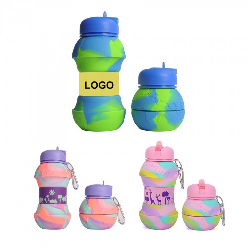 18oz Silicone Collapsible Globe Water Bottle 18oz Silicone Collapsible Globe Water Bottle