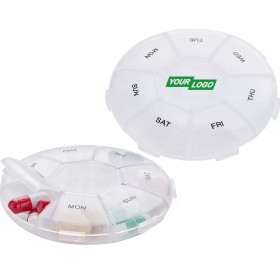 Clear Round 7-Day Pill Organizer