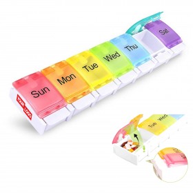 Colorful 7-Day Weekly Pill Organizer
