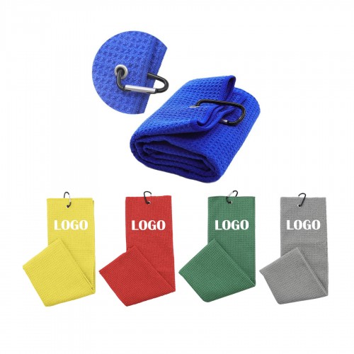 Microfiber Golf Towel With Durable Aluminum Clip Microfiber Golf Towel With Durable Aluminum Clip
